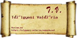Tölgyesi Valéria névjegykártya